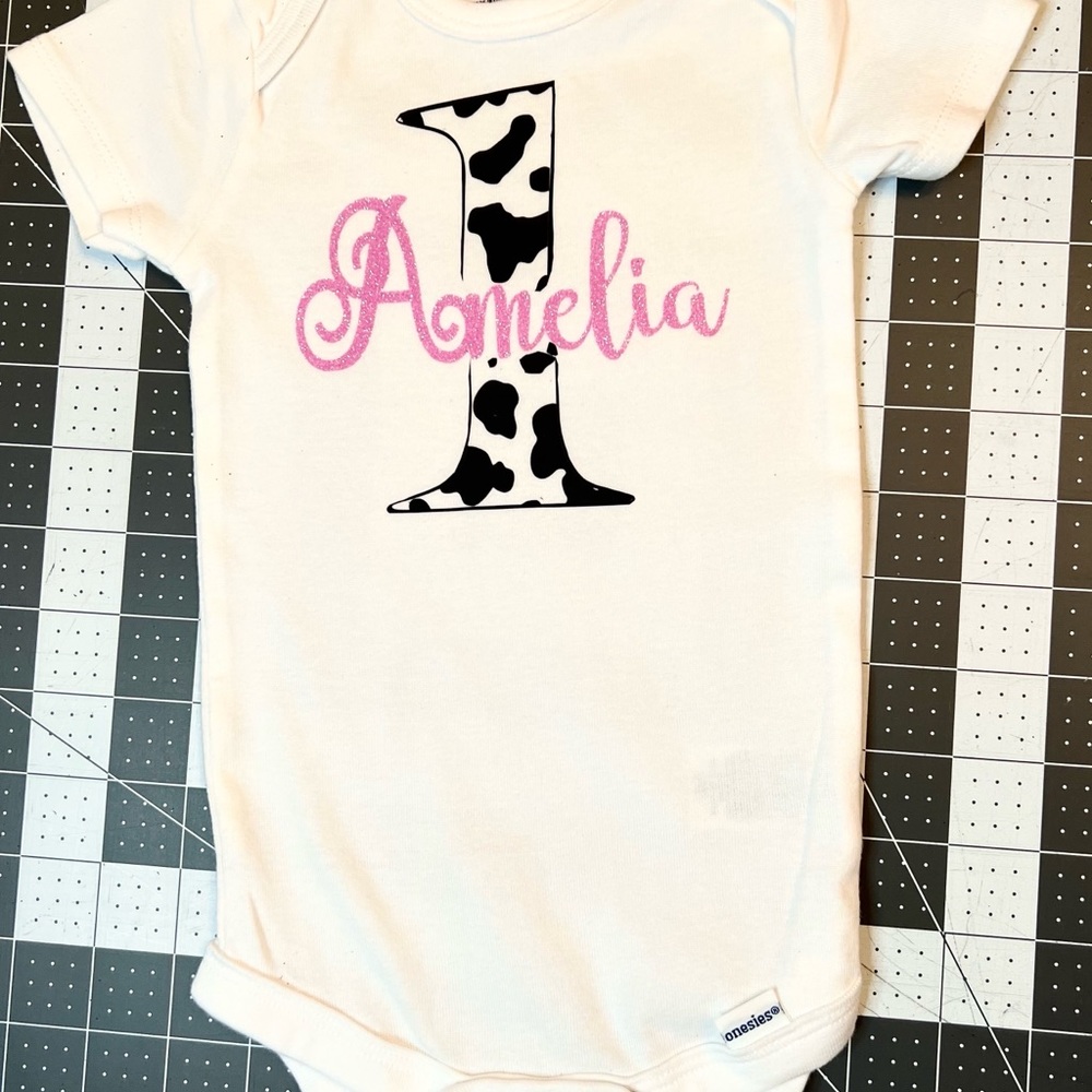 One year old personalized one piece for first birthdays